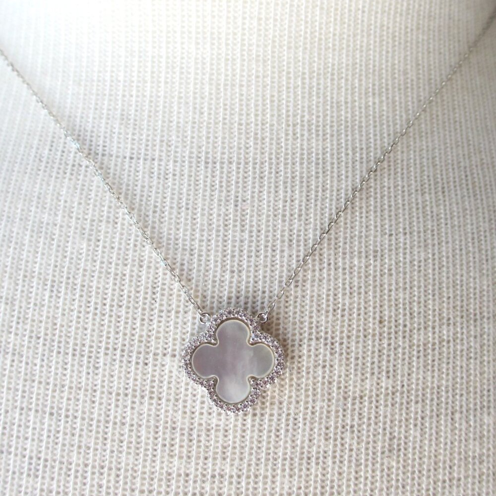 Rachel Zoe Silver Clover Necklace